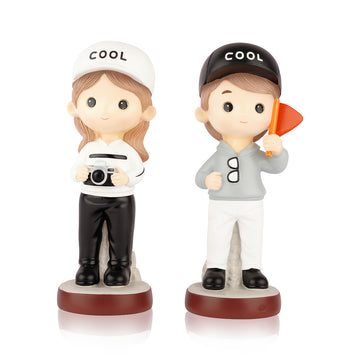 Cute “COOL Couple” Decorative Figurine Set Polyresin Showpiece