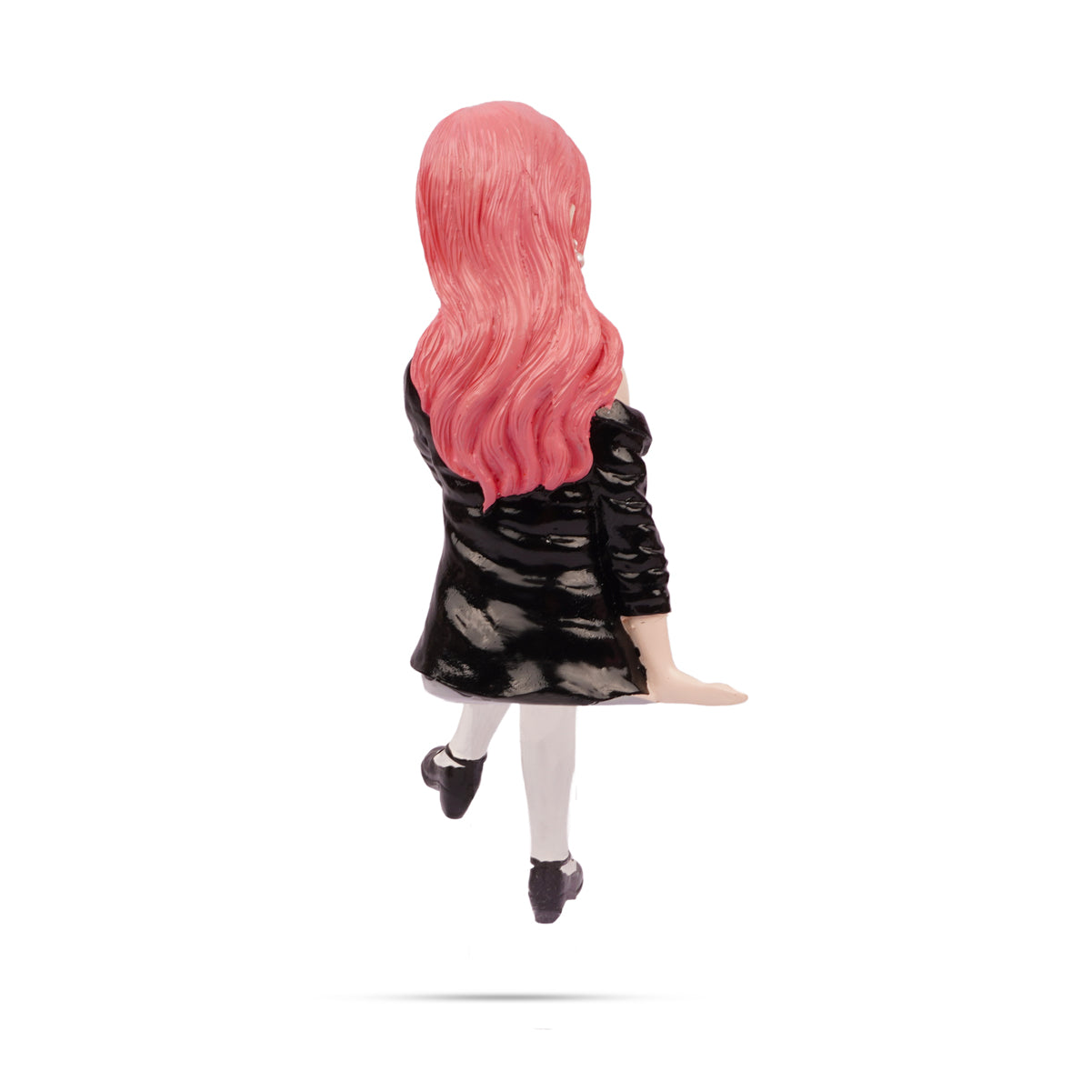 The Writershub Stylish Pink Hair Girl Sitting Figurine – Decorative Showpiece