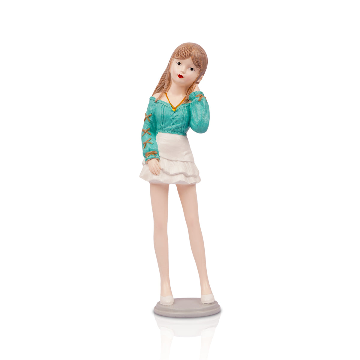 Decorative Girl Figurine Showpiece – Elegant Resin Home Décor