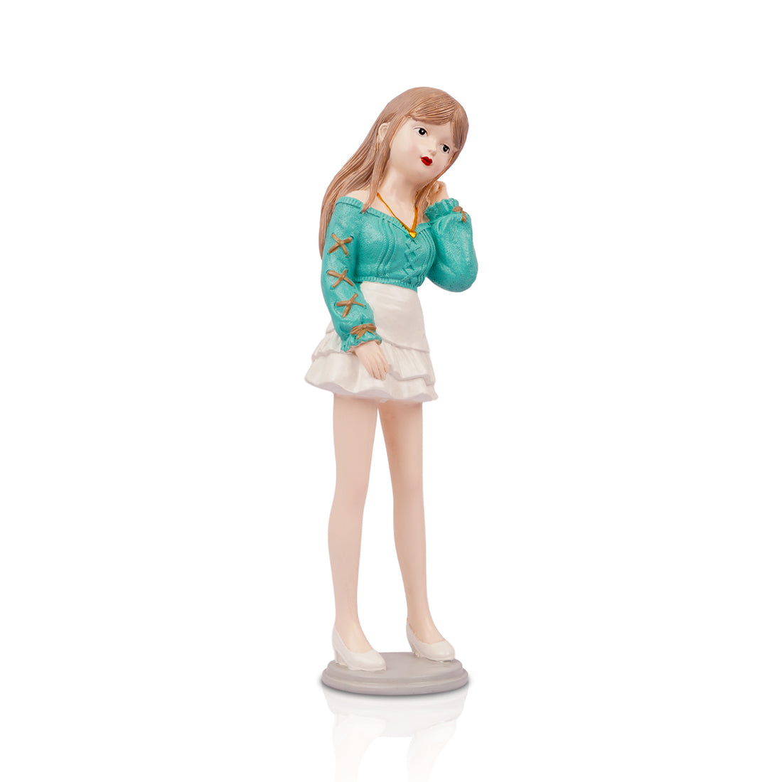 Decorative Girl Figurine Showpiece – Elegant Resin Home Décor