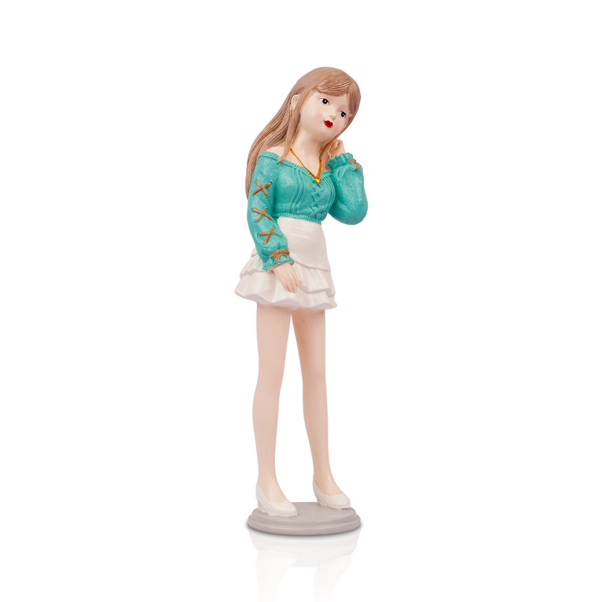 Decorative Girl Figurine Showpiece – Elegant Resin Home Décor