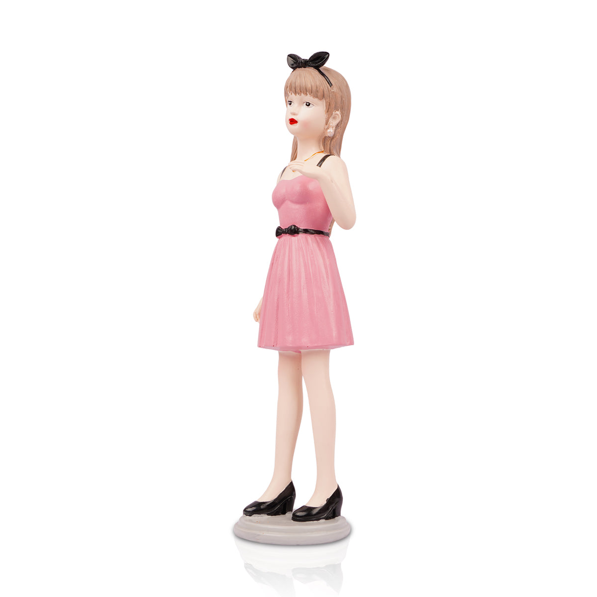 The Writershub Elegant Pink Girl Figurine Showpiece – Decorative Table Accent