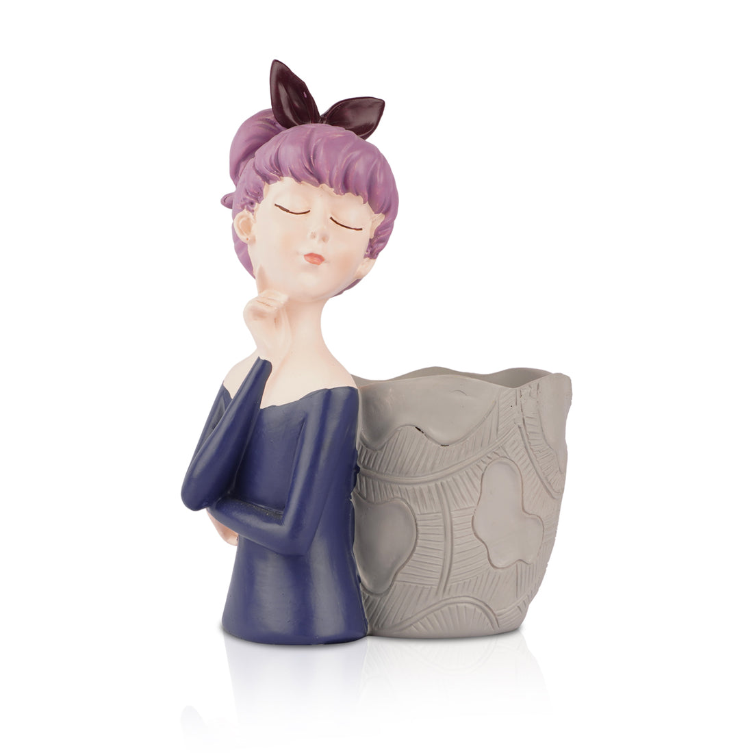 The Writershub Girl Figurine Pen Holder – Decorative Desk Organizer