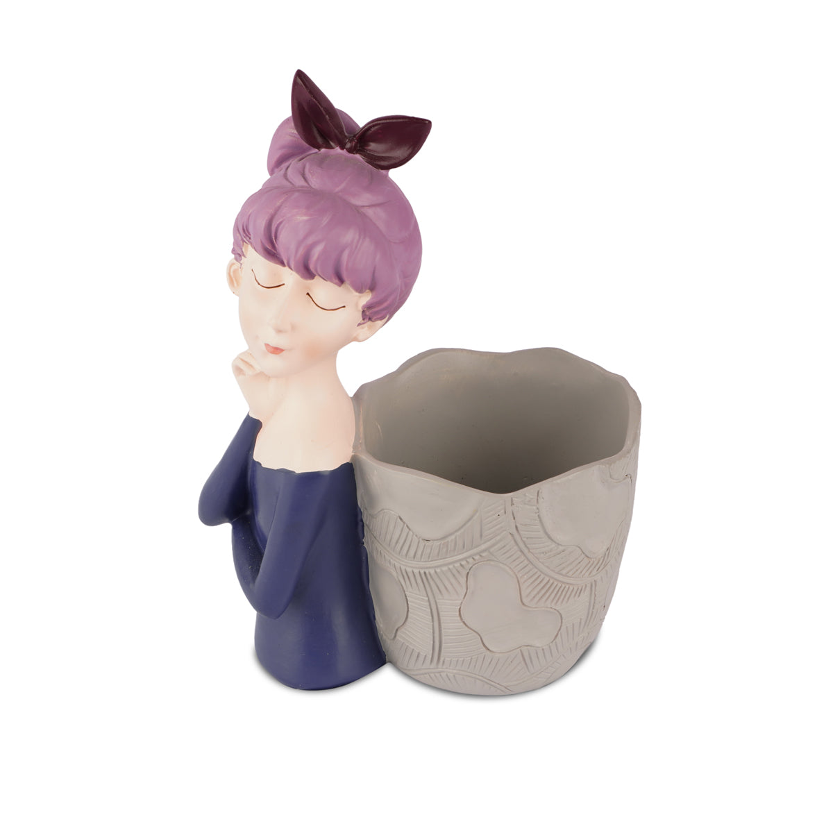 The Writershub Girl Figurine Pen Holder – Decorative Desk Organizer