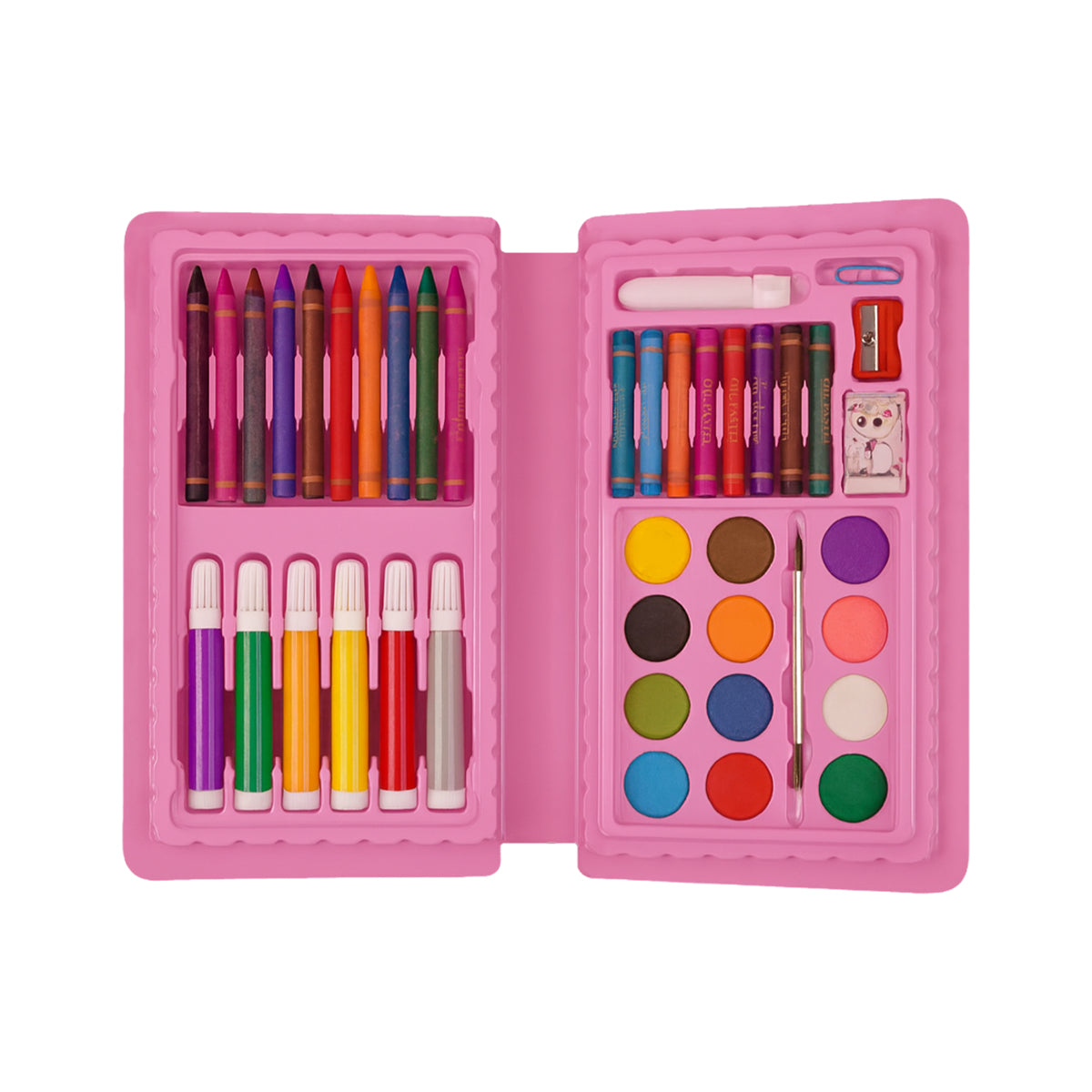 Arav PS188 Crayons Colour Box Pink Wax Crayons Set for Kids