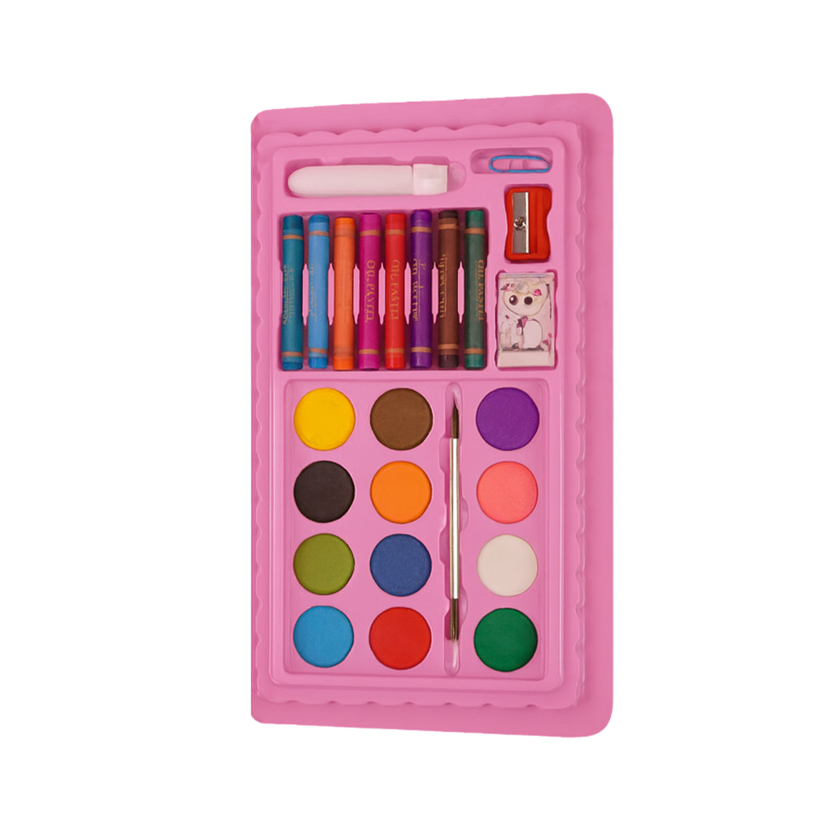 Arav PS188 Crayons Colour Box Pink Wax Crayons Set for Kids