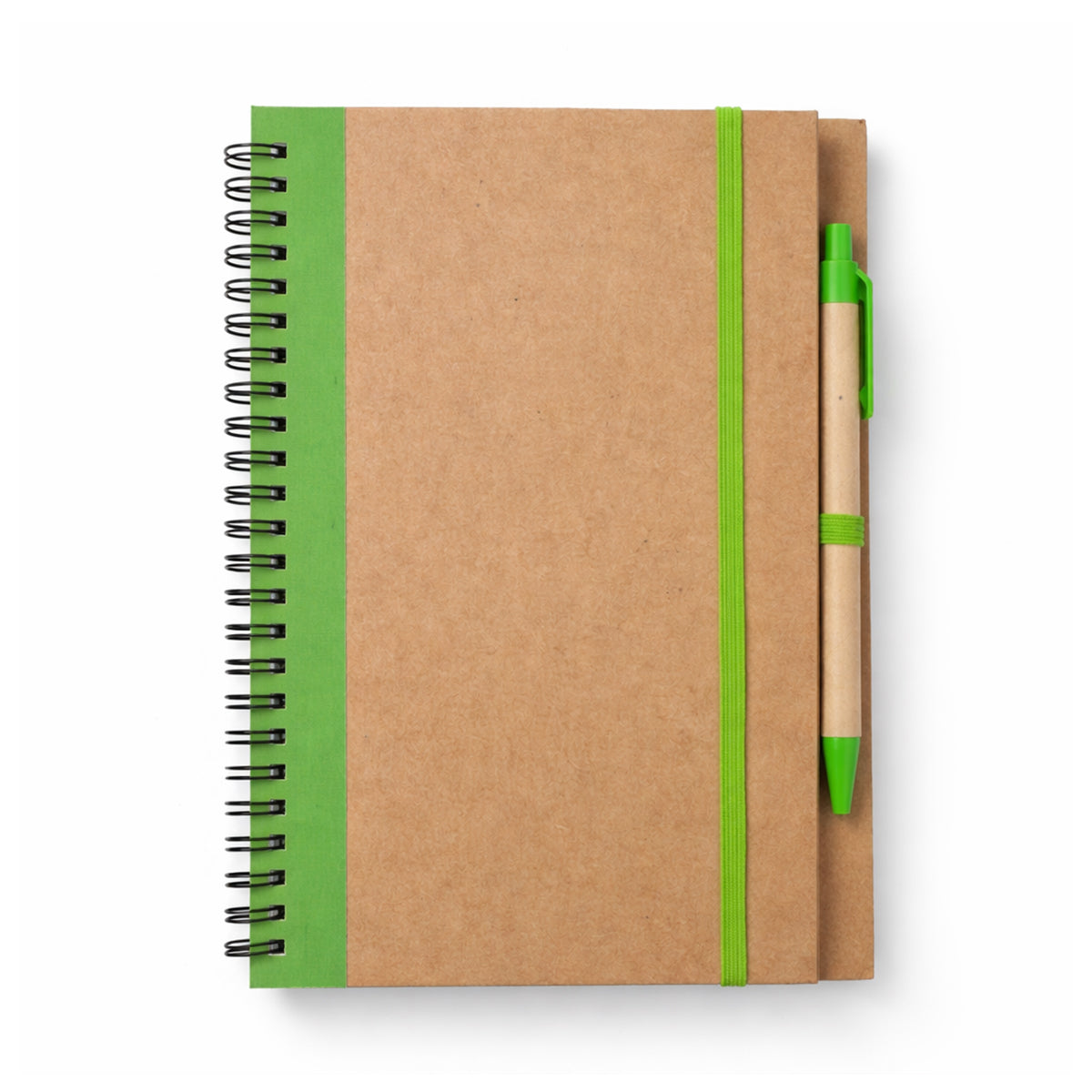 Kraft Paper Spiral Notebook with Recycled Ballpoint Pen Set