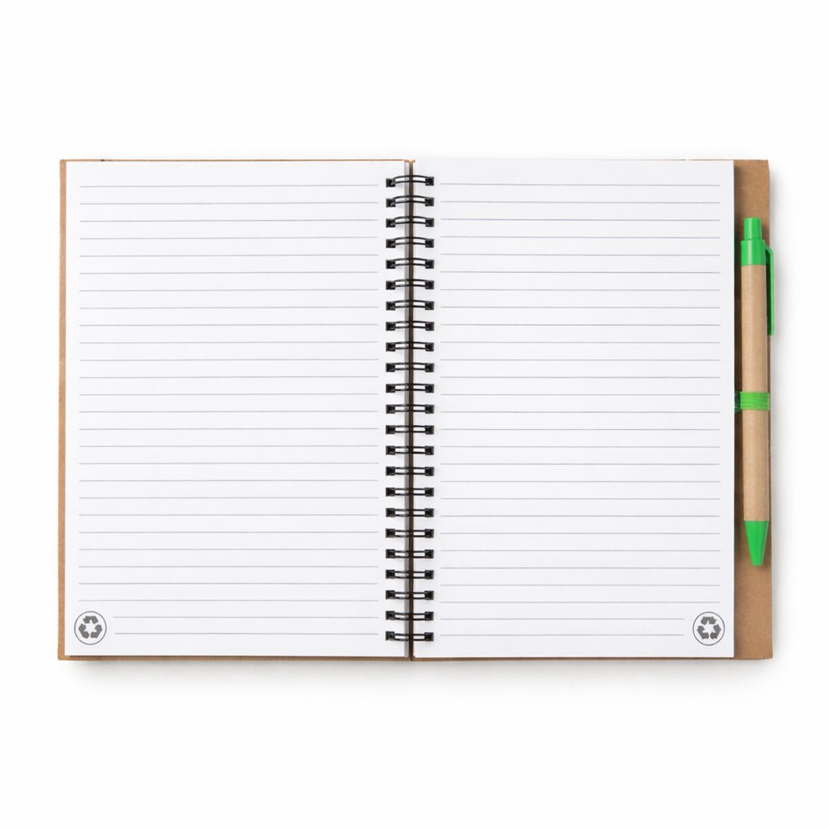 Kraft Paper Spiral Notebook with Recycled Ballpoint Pen Set