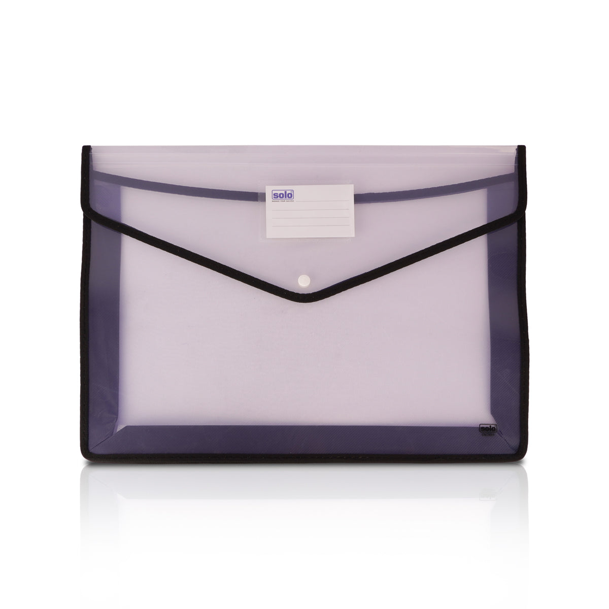 Solo Flexi Button Bag A3 Transparent - Durable Document Folder