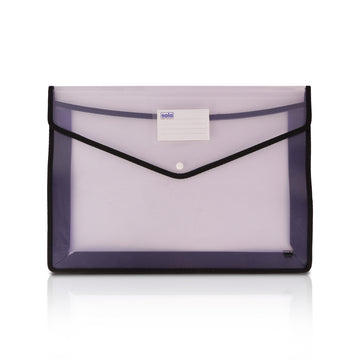 Solo Flexi Button Bag A3 Transparent - Durable Document Folder