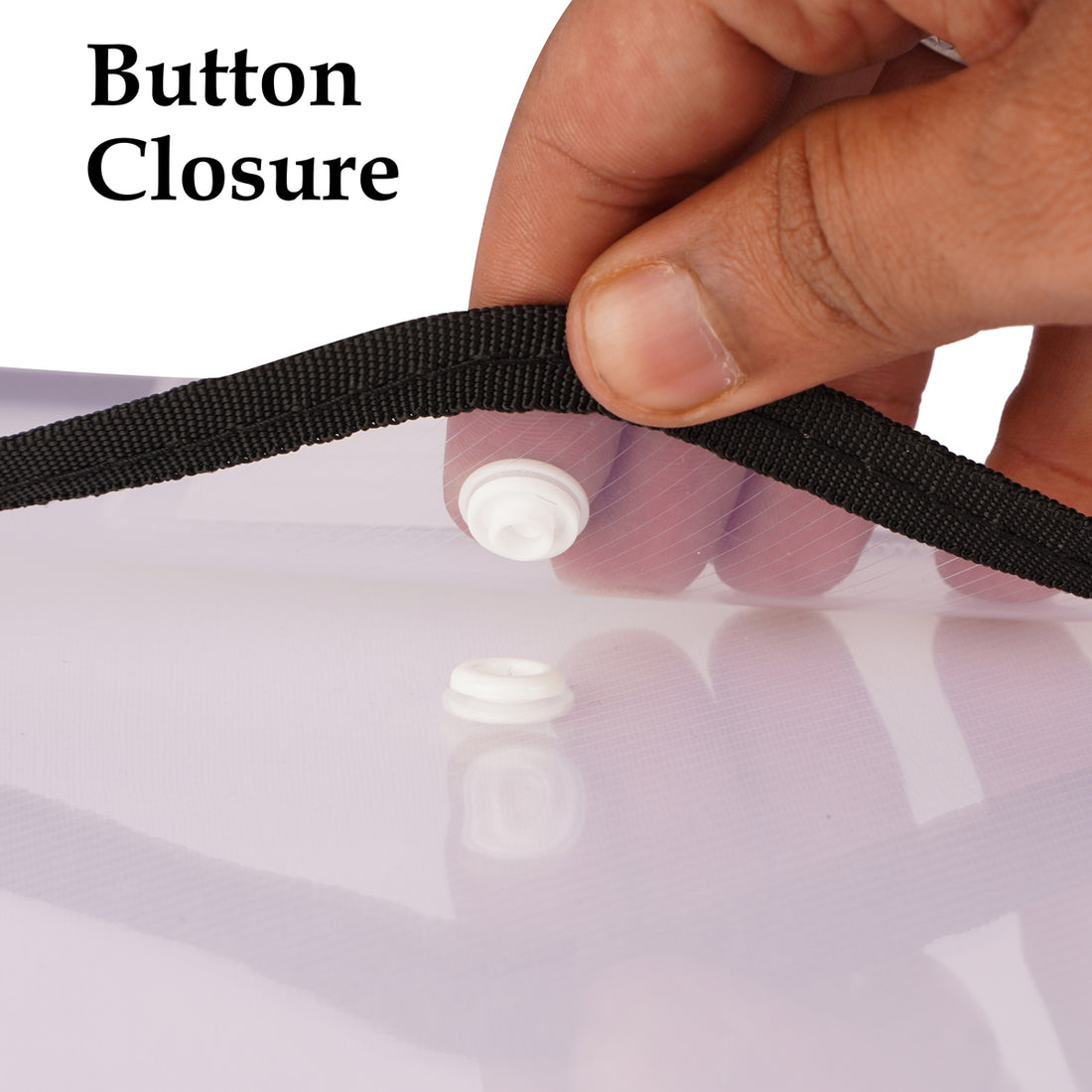Solo Flexi Button Bag A3 Transparent - Durable Document Folder