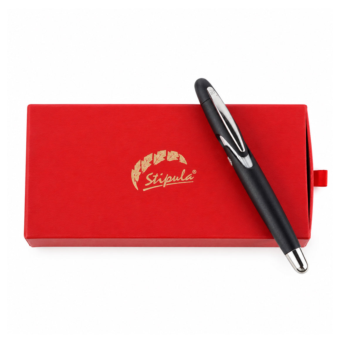 Stipula Speed Fountain Pen – Black Resin, Medium Steel Nib, Piston‑Fill