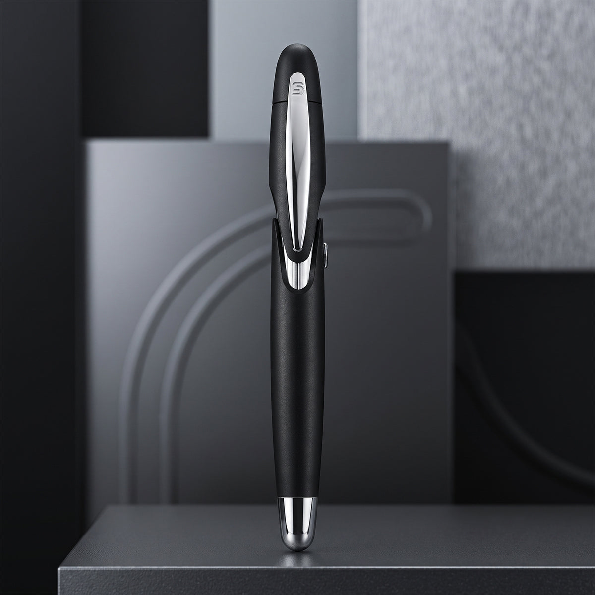 Stipula Speed Fountain Pen – Black Resin, Medium Steel Nib, Piston‑Fill