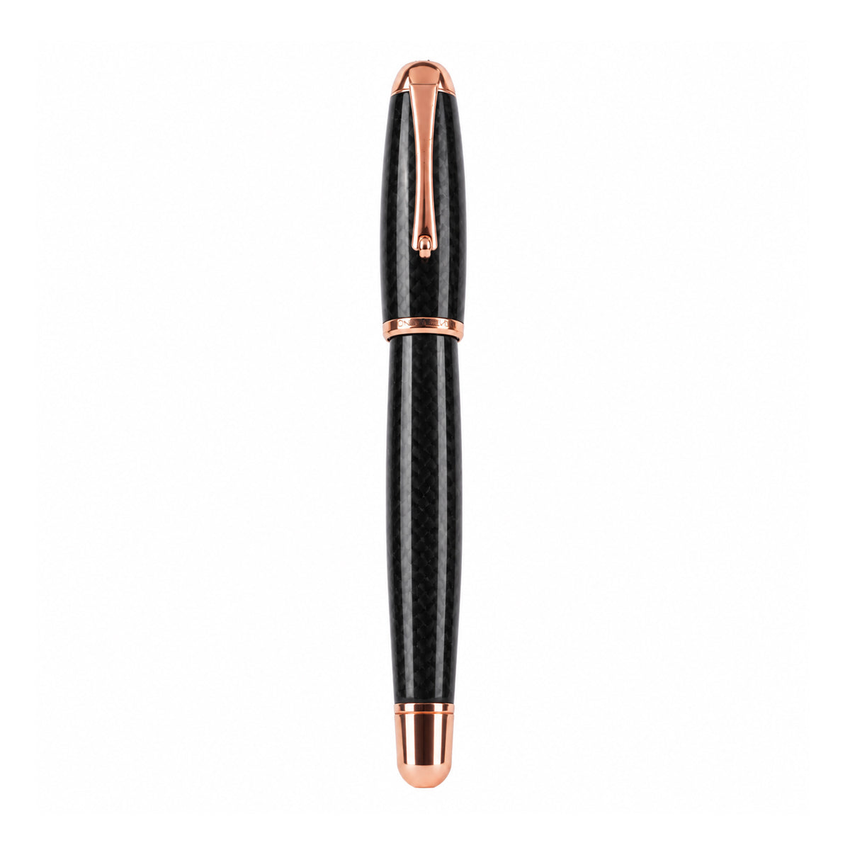 Monteverde USA Super Mega Fountain Pen – Carbon Fiber, Rose Gold Trim, Medium Nib