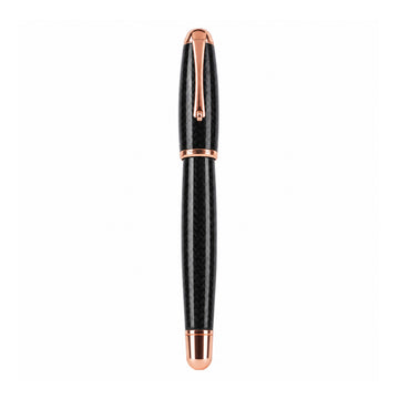 Monteverde USA Super Mega Fountain Pen – Carbon Fiber, Rose Gold Trim, Medium Nib