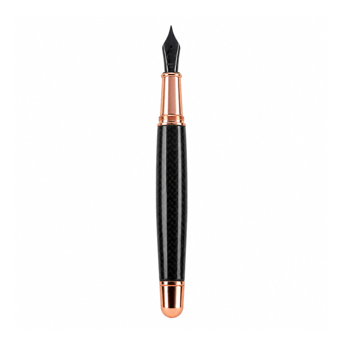 Monteverde USA Super Mega Fountain Pen – Carbon Fiber, Rose Gold Trim, Medium Nib
