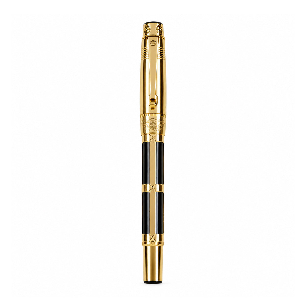 Hero 2065 Black & Gold Fountain Pen with 10K Gold Fine Nib