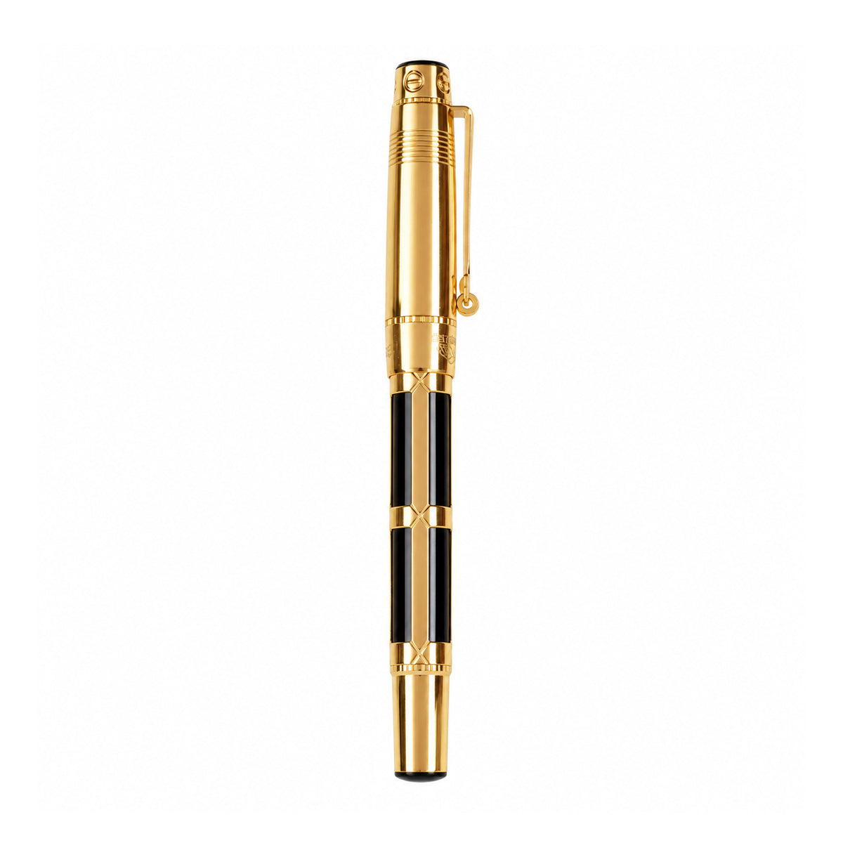 Hero 2065 Black & Gold Fountain Pen with 10K Gold Fine Nib