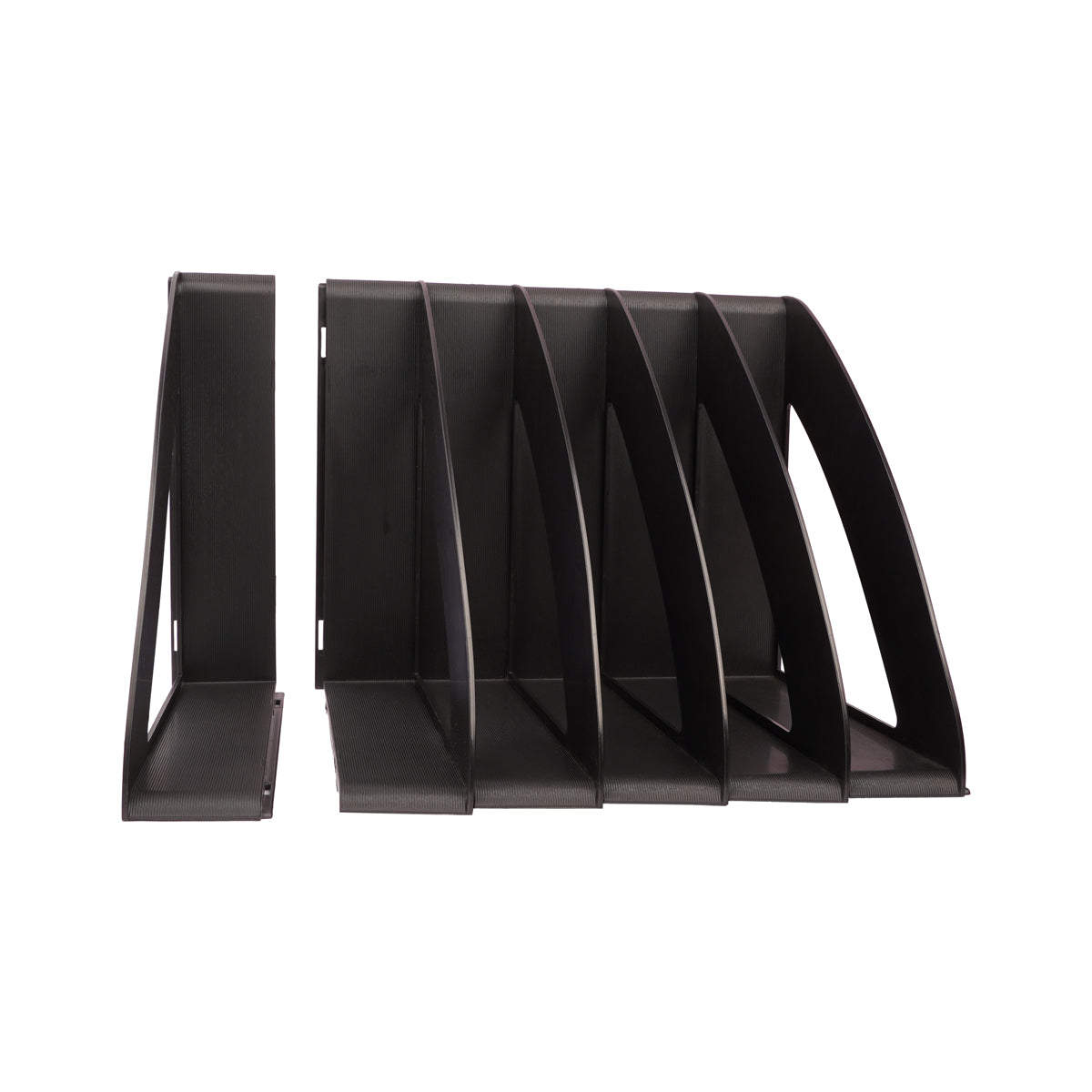 Solo Expandable Book Rack Set of 6 – Foldable Desk Organizer Black