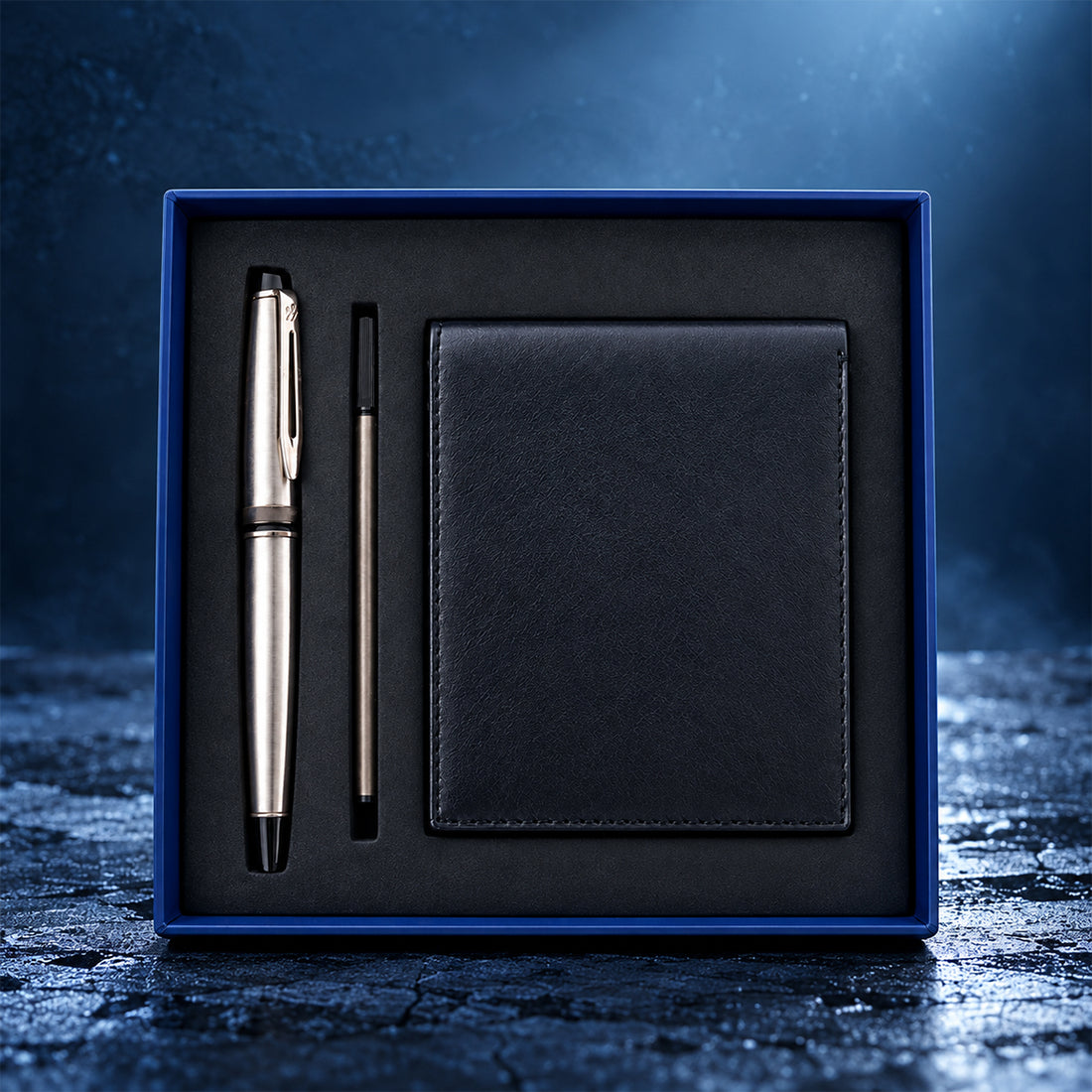 Waterman Rollerball Pen & Leather Men's Wallet Combo Set – Premium Gift