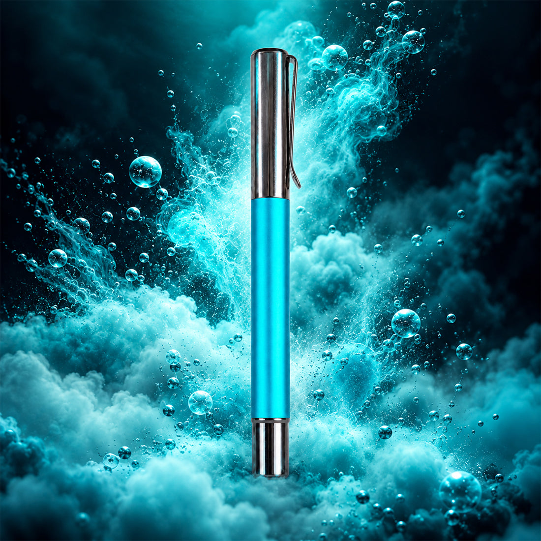 Monteverde Ritma Matte Blue Rollerball Pen – Glossy Grey Magnetic Cap, Solid Aluminium, Medium Tip