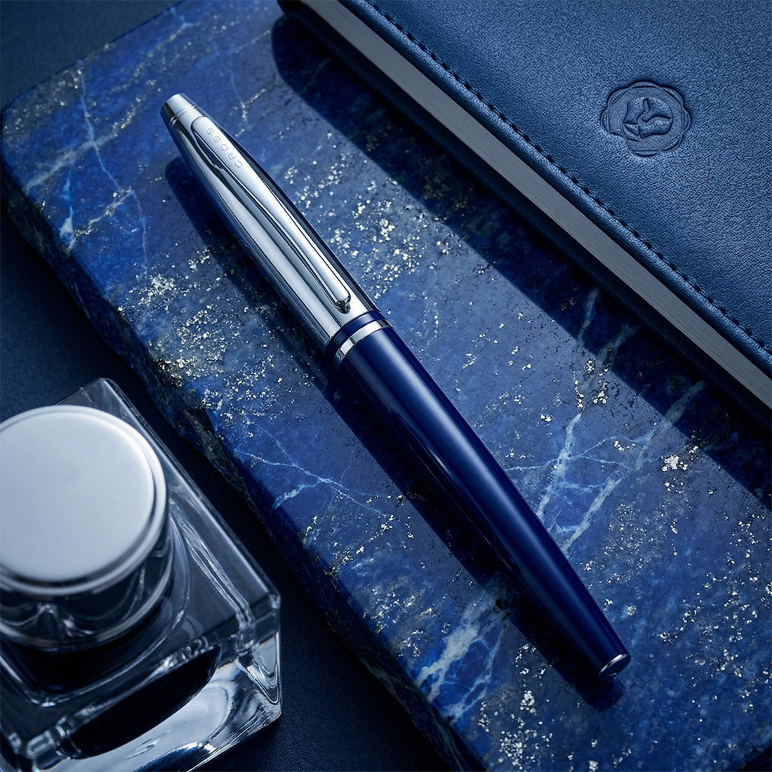 Cross Luxury Blue Metal Rollerball Pen – 0.7mm Tip