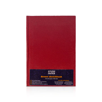Ayush A5 Brown Sketchbook 30 Pages – 180 GSM Hardbound