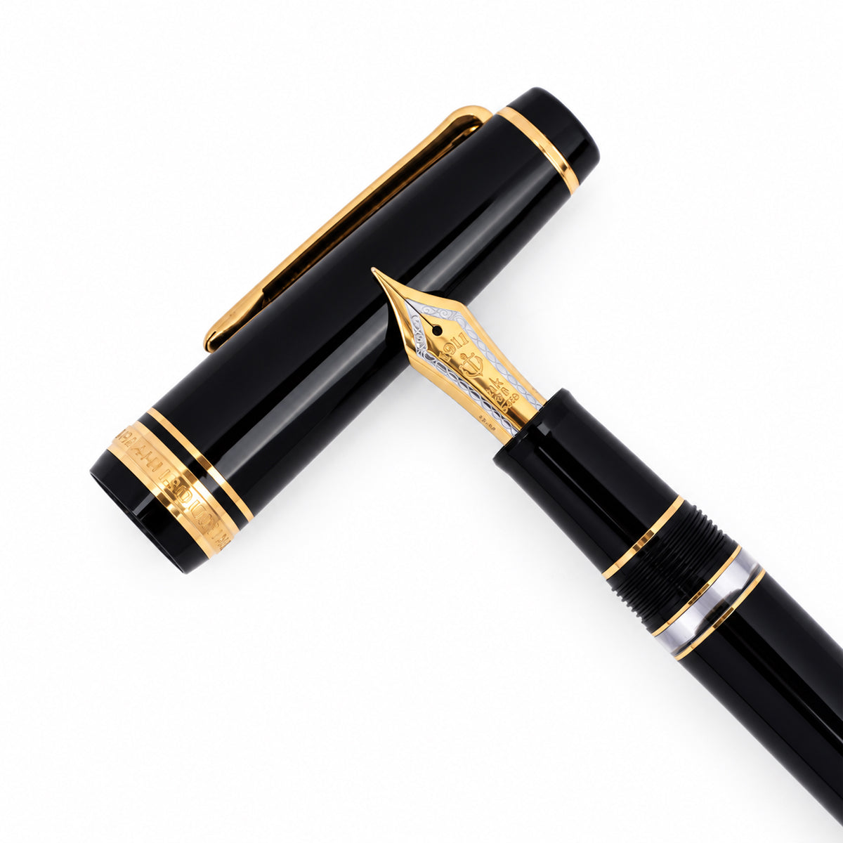 Sailor 1911 Fountain Pen Gloss Black & Gold – 21K Gold Hard-Medium Nib