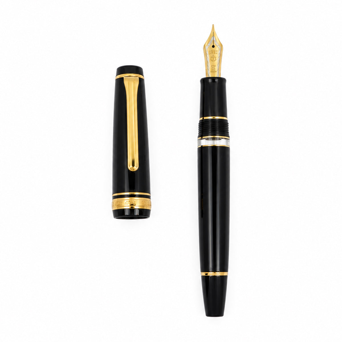 Sailor 1911 Fountain Pen Gloss Black & Gold – 21K Gold Hard-Medium Nib