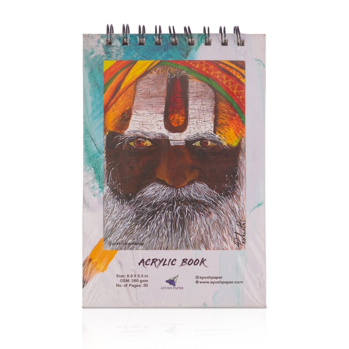 Ayush A5 Acrylic Book 20 Sheets 260 GSM Wiro Bound