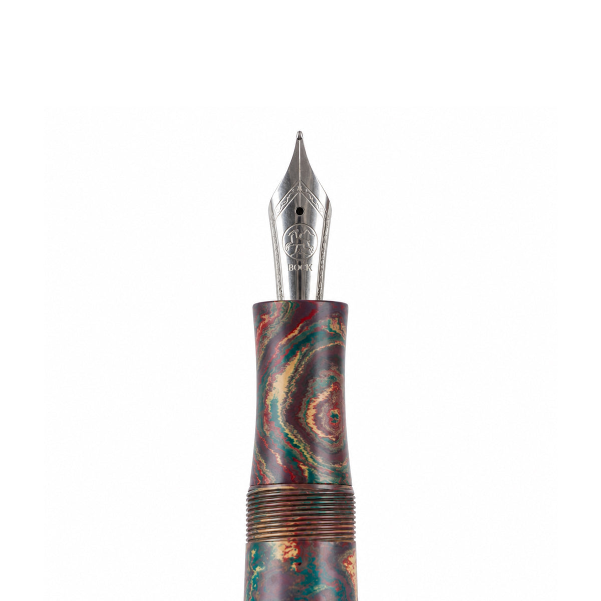 Ranga Majestic Ebonite Fountain Pen – Multi Pink, Bock Broad Nib, Jumbo Size