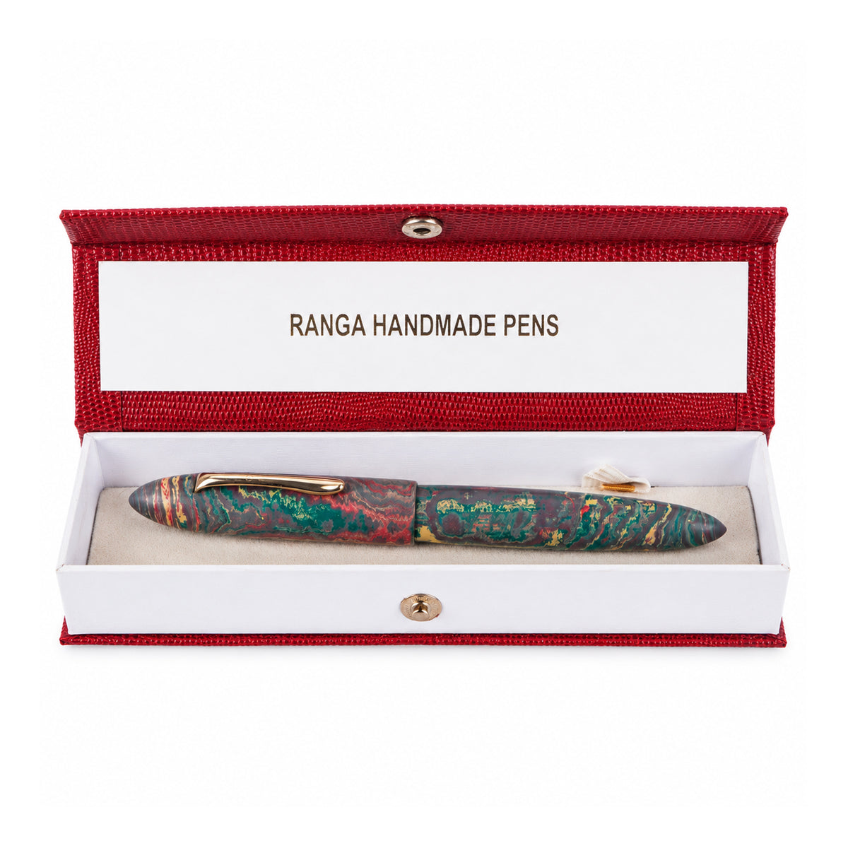 Ranga Majestic Ebonite Fountain Pen – Multi Pink, Bock Broad Nib, Jumbo Size