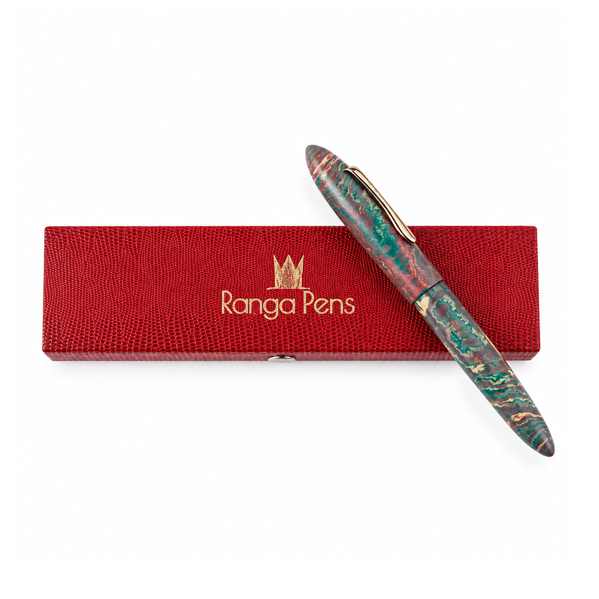 Ranga Majestic Ebonite Fountain Pen – Multi Pink, Bock Broad Nib, Jumbo Size