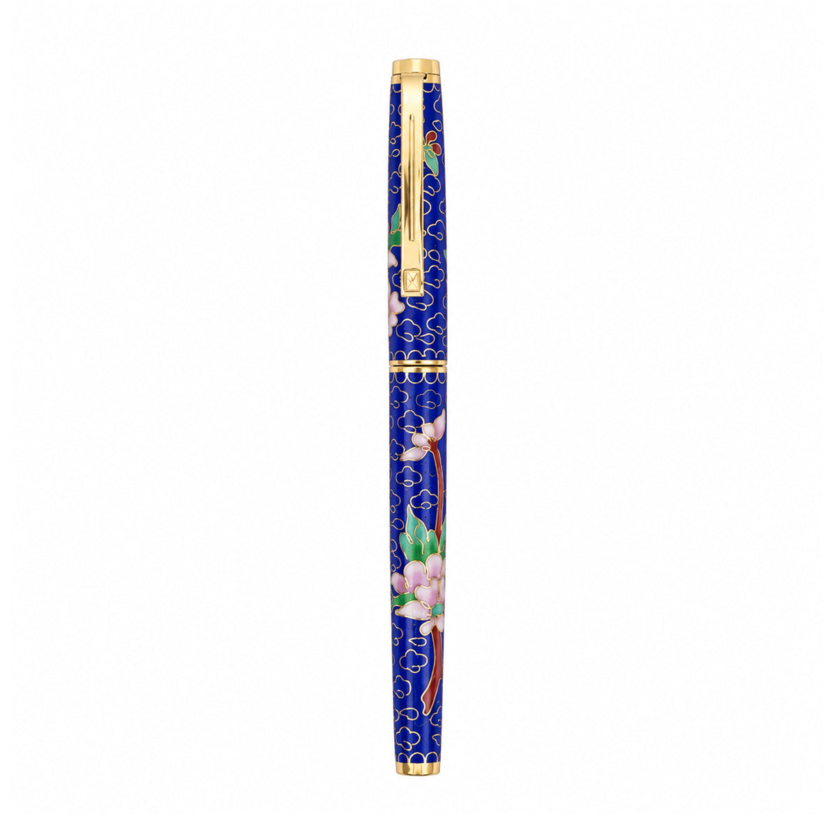 Hero Vintage Blue Cloisonné Fountain Pen with Fine Nib & Gold Trim