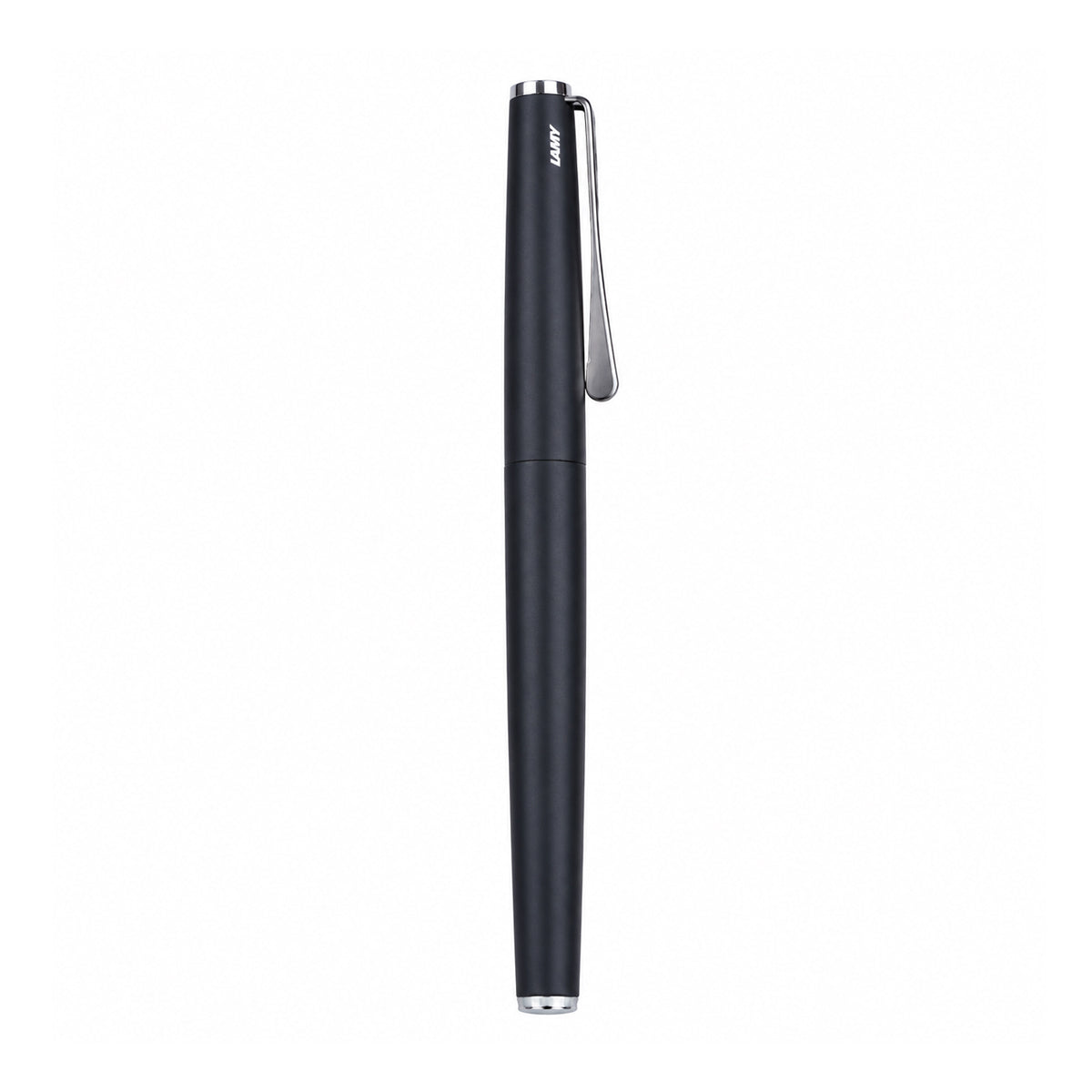 Lamy Studio Matte Black Fountain Pen – Fine Nib, Chrome Grip & Propeller Clip