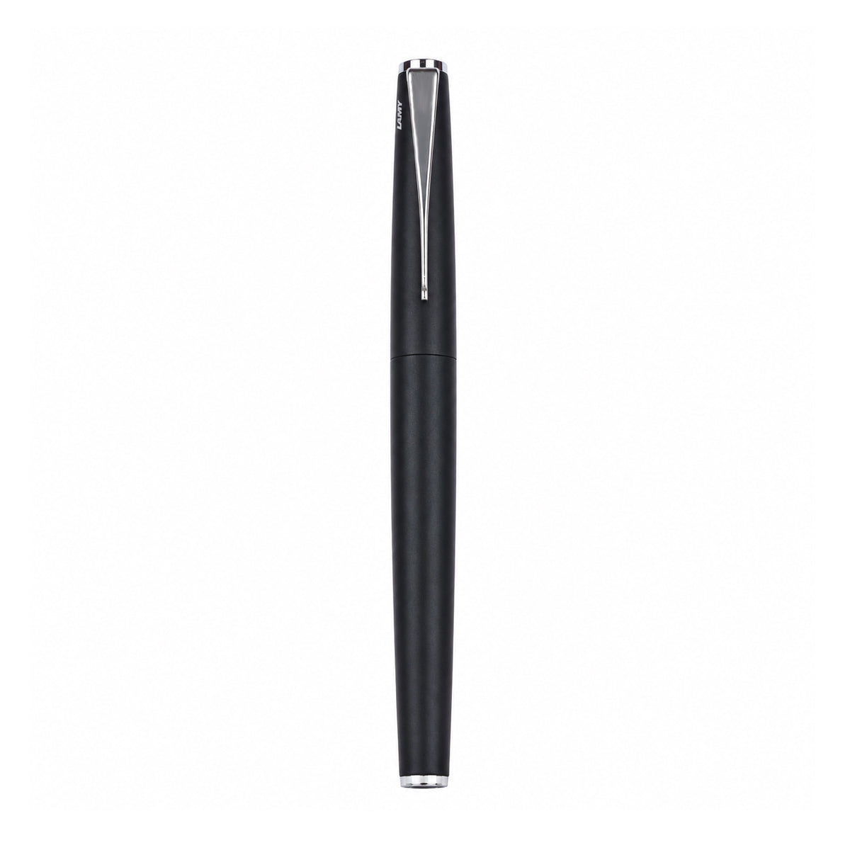 Lamy Studio Matte Black Fountain Pen – Fine Nib, Chrome Grip & Propeller Clip