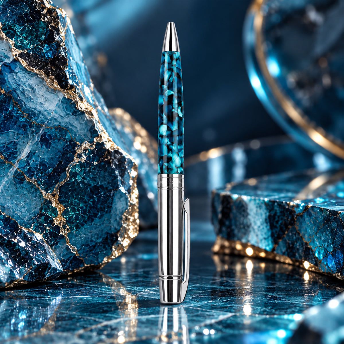 Oliver Vision Teal Green Marble Ball Pen – Twist Type