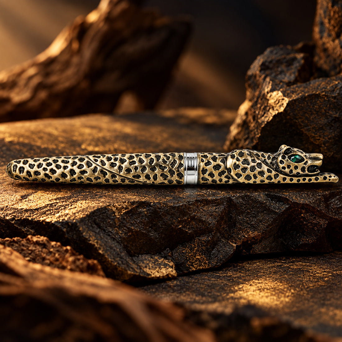 Jinhao Leopard Design Rollerball Pen – Grey Metal Body, 0.7mm Tip