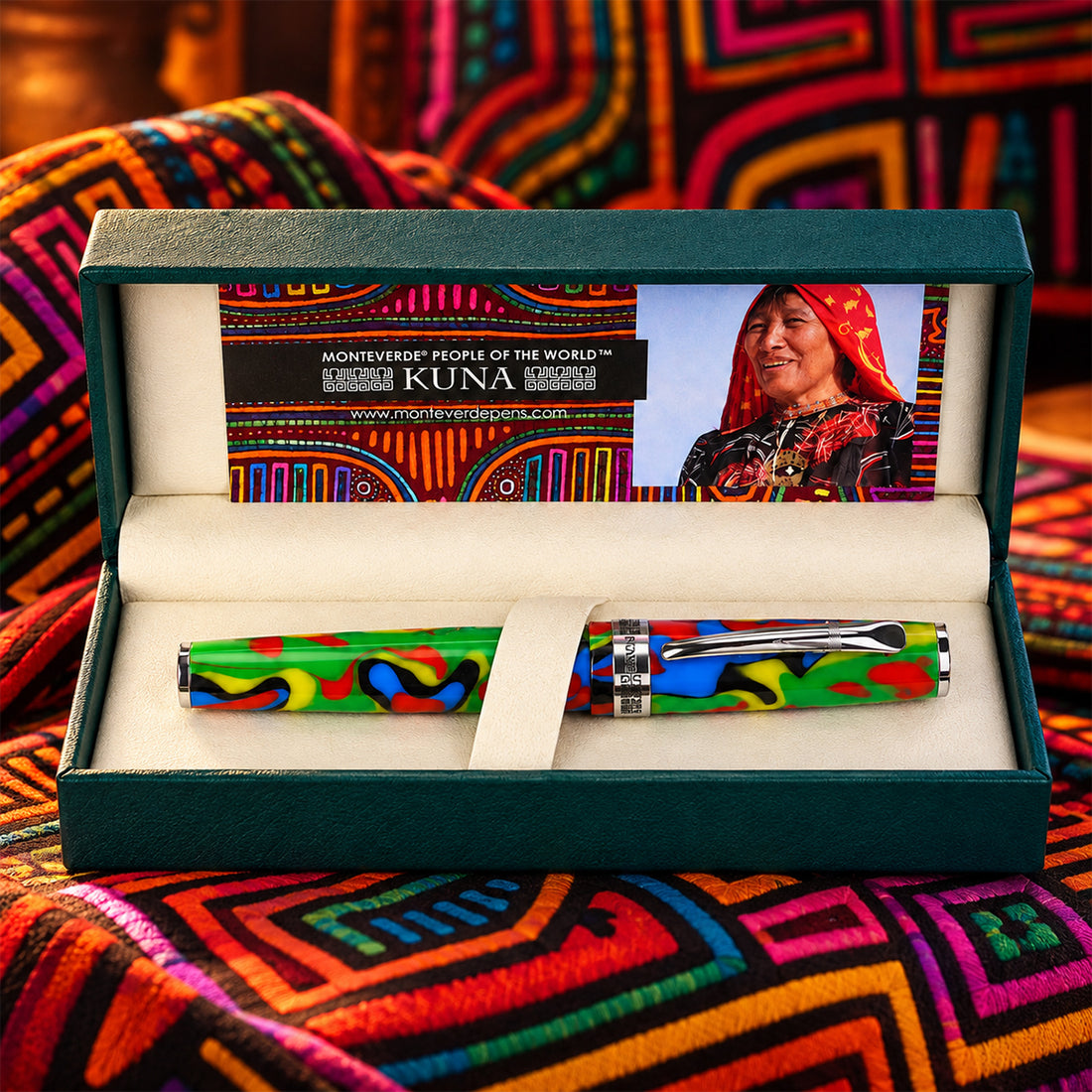 Monteverde USA Kuna Fountain Pen – Multicolour Resin, Medium Nib