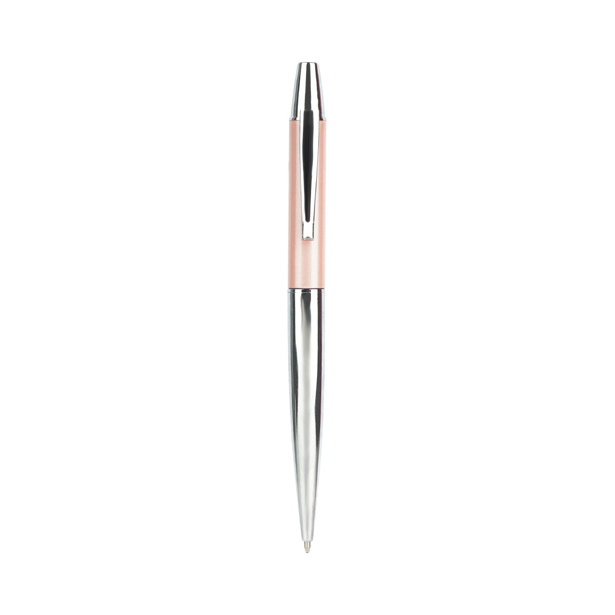 Hero SH202 Glossy Silver & Peach Pink Twist Ball Pen