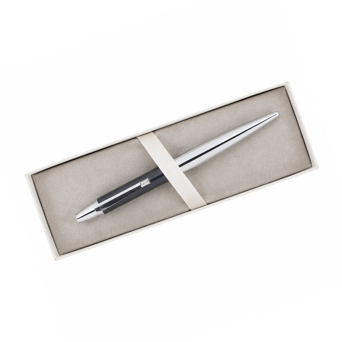Hero SH202 Glossy Silver & Grey Ball Pen – Twist Type, Metal Body