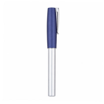 Faber-Castell Silver & Blue Roller Ball Pen – Metal Body, Medium Tip
