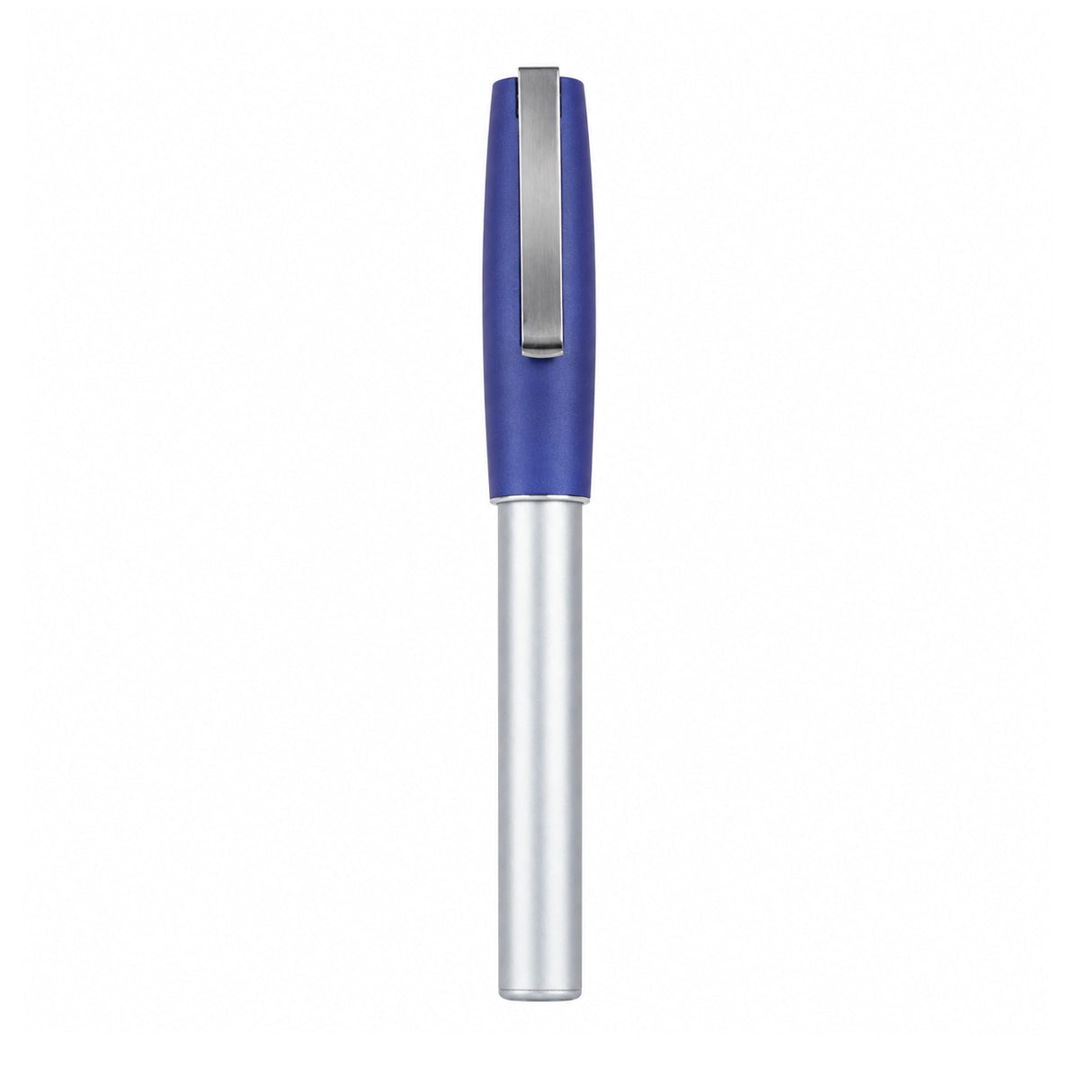 Faber-Castell Silver & Blue Roller Ball Pen – Metal Body, Medium Tip