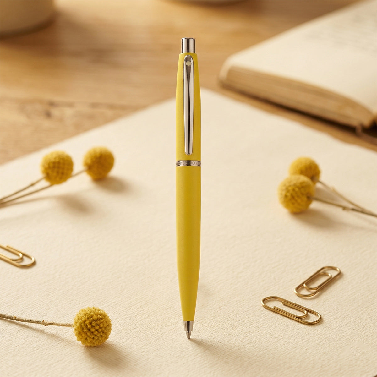 Sheaffer VFM Matte Yellow Ballpoint Pen with Black Ink