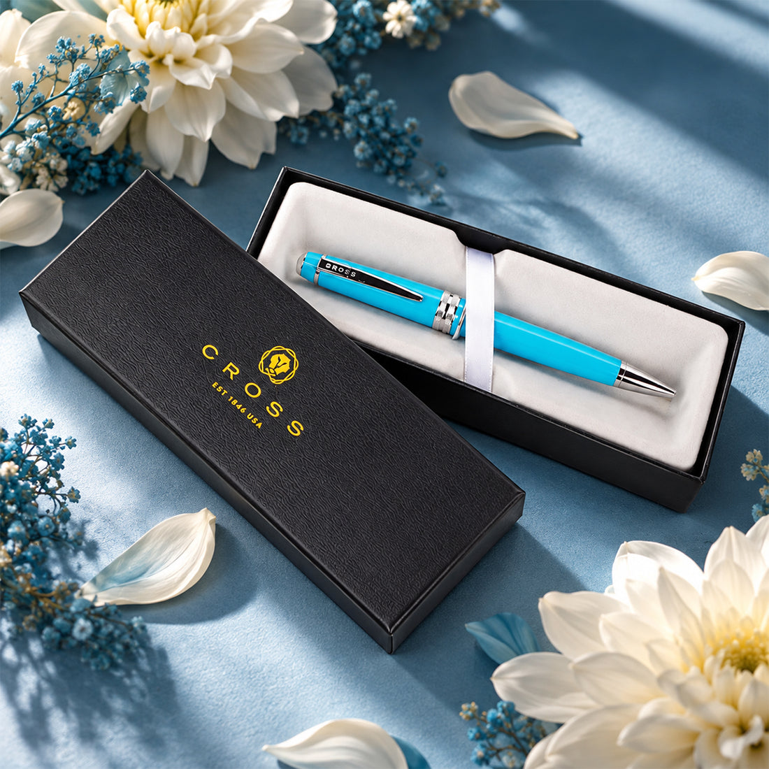 Cross Bailey Light Polished Teal Resin Ballpoint Pen — Fine Point