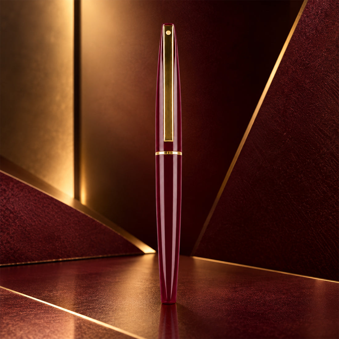 Sheaffer 100 Glossy Coffee Brown Rollerball Pen — Medium Point with Gold Trim