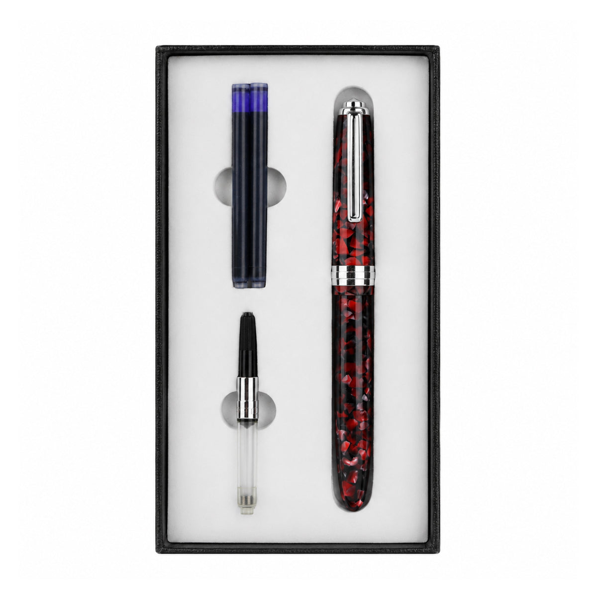 Click Falcon Premium Acrylic Ruby Red Fountain Pen — Medium Nib