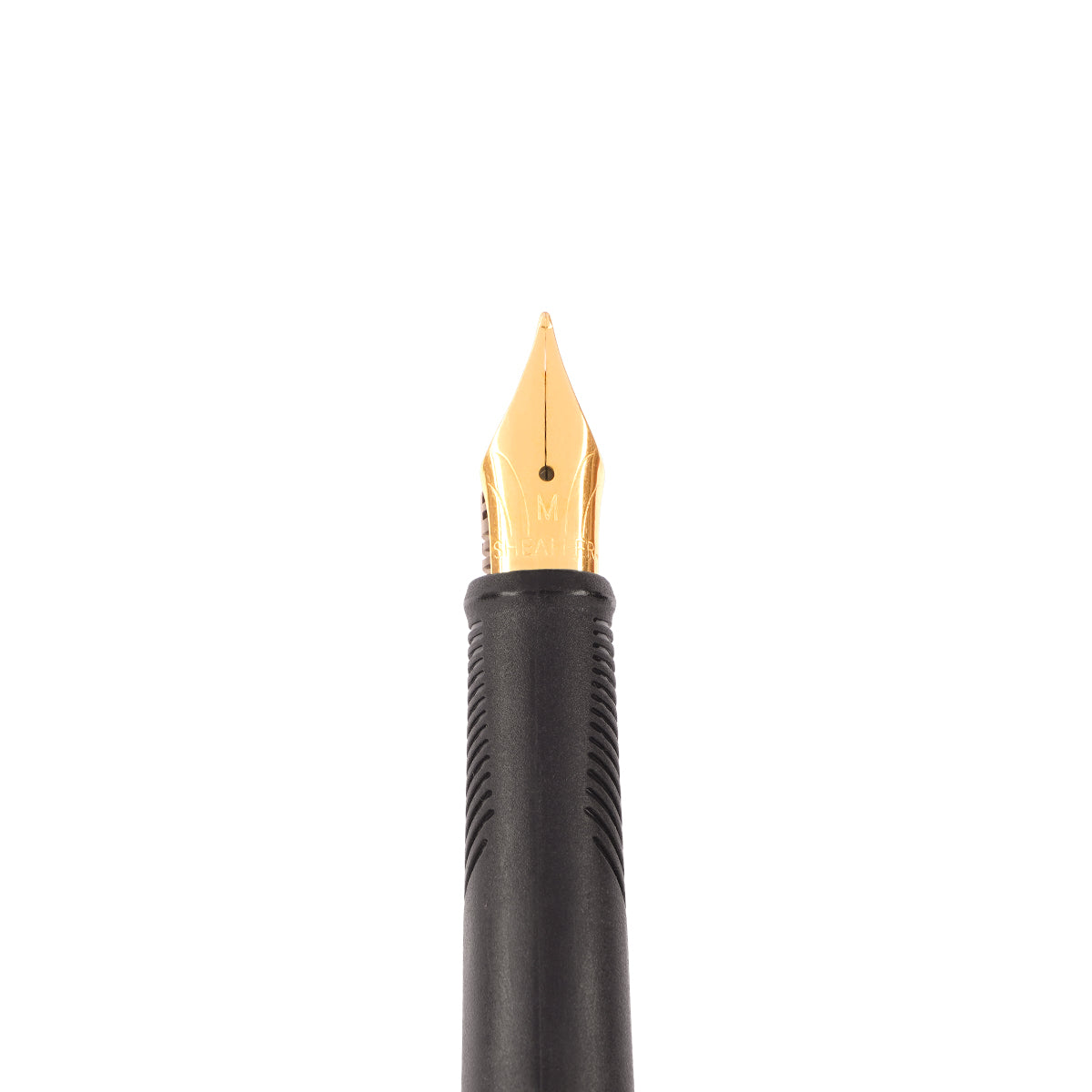 Sheaffer Full Gold Converter Fountain Pen — Medium Nib with Black Grip