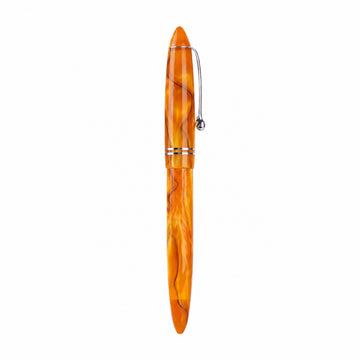 Click Yen Jasper Orange Marble Acrylic Fountain Pen — Fine Nib