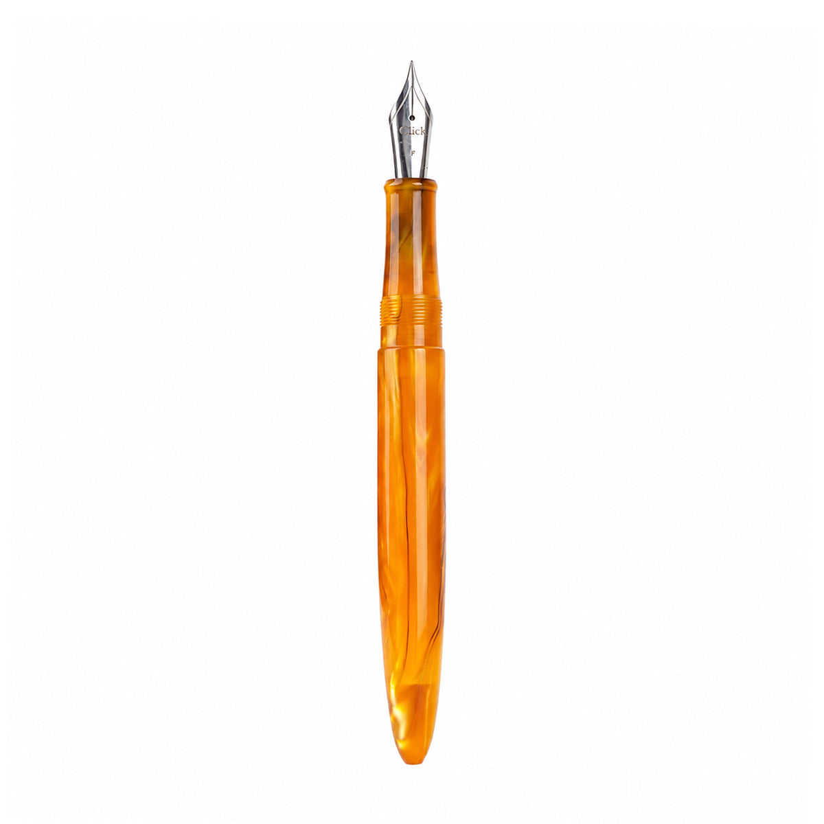 Click Yen Jasper Orange Marble Acrylic Fountain Pen — Fine Nib